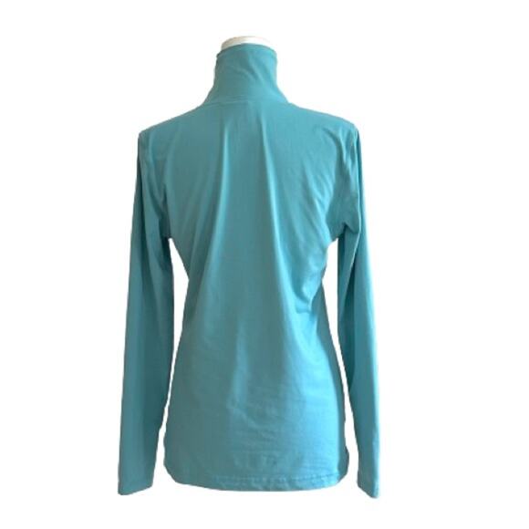 Athleta Light Blue Split Mock Turtleneck Long Sleeve Soft Active Top Large - Picture 5 of 15